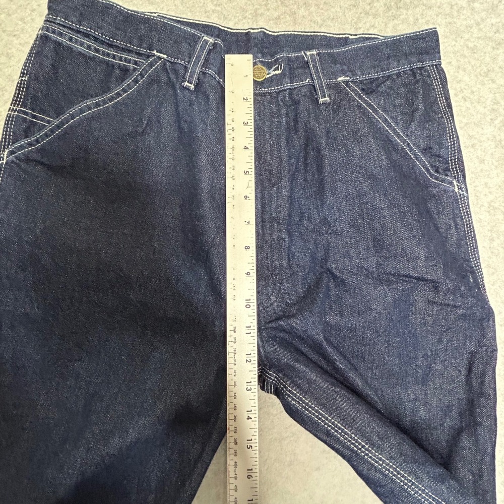 Vintage Sears Roebucks Jeans Mens 34x30 Blue Carpenter Hammer Loop Work Jeans - Picture 6 of 11